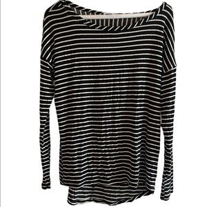Nordstrom BP black and white striped long sleeve shirt